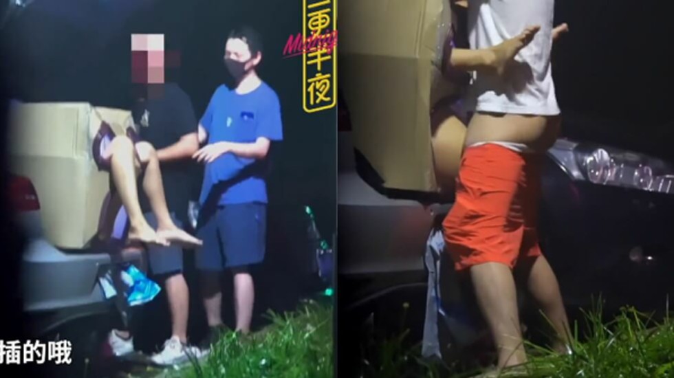 三更半夜系列：变态丈夫把娇妻塞进行李箱野外露出，路人随意玩弄满足疯狂欲望！